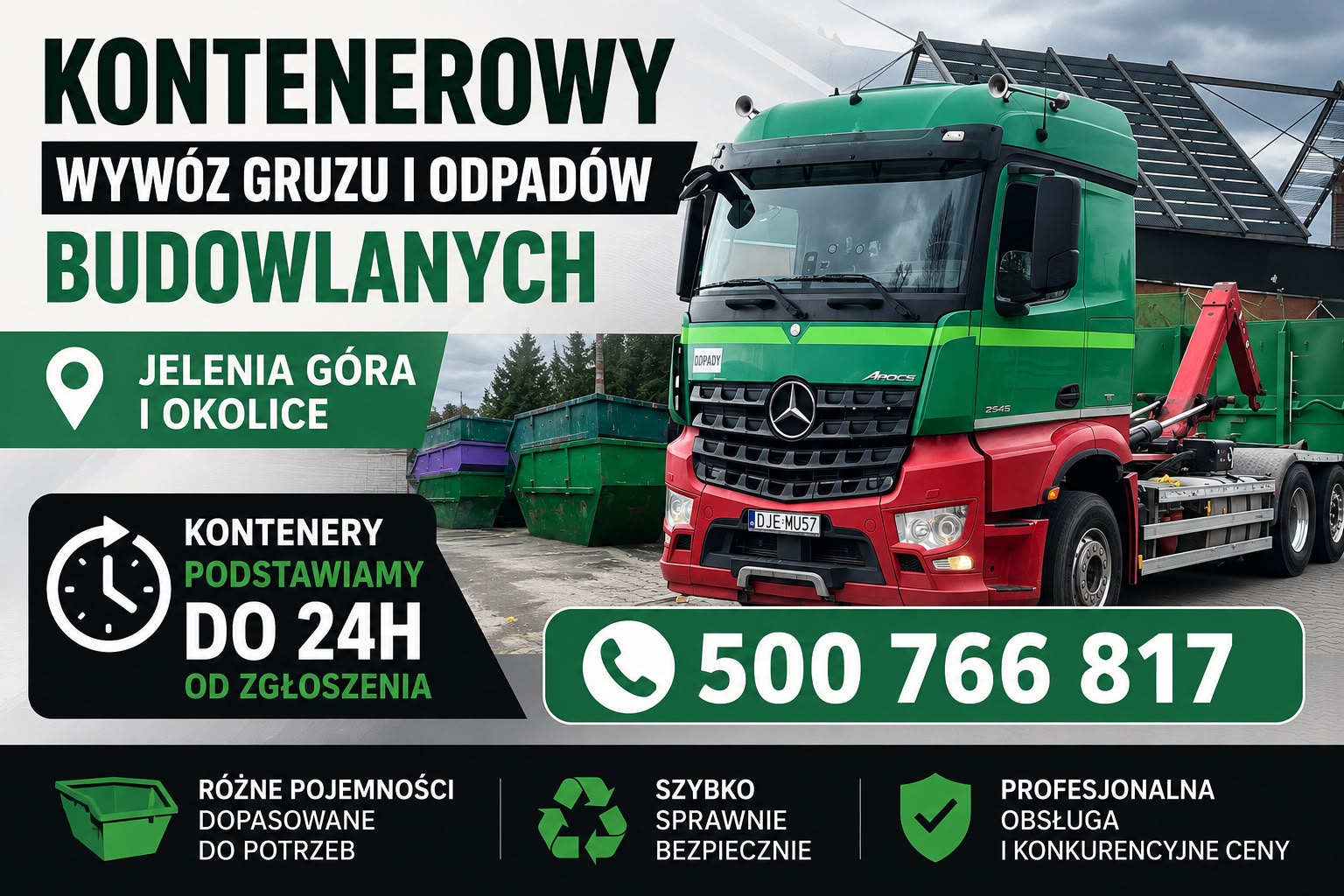 Kontenerowy wywóz gruzu — oferta